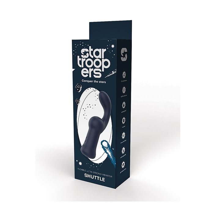 Star Troopers Shuttle Flexible Ultra Strong Vibrator - Black