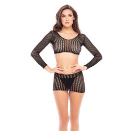 Rene Rofe Crochet Net Bodystocking O/S